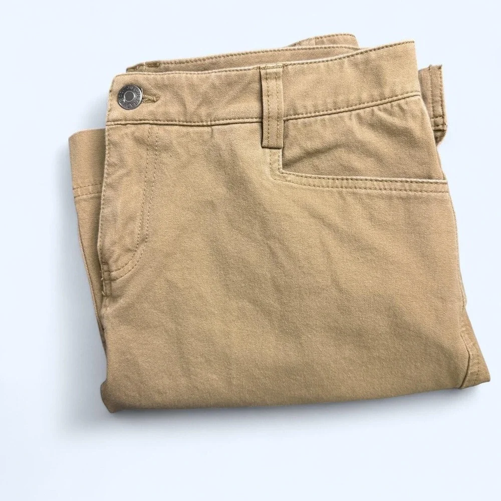 Duluth Trading Company 8 Khaki Cotton Stretch Short Straight Skirt Safari Earthy